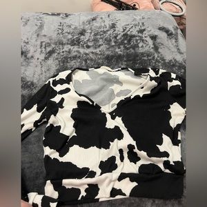 Cow print crop top size large